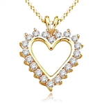 5 cts Heart Pendants in 14K Gold Vermeil