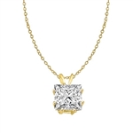 Diamond Essence princess-cut 2.0 ct. stone set in 14K Gold Vermeil.
Approx size of Pendant is 13 mm Length and 9 mm Width.
Free Vermeil Chain Included.