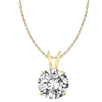 1 ct round stone pendant in gold vermeil