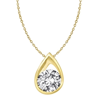 Gold Vermeil pendant with rain drop shape