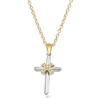 Pendant-0.25 ct center cross of round diamond