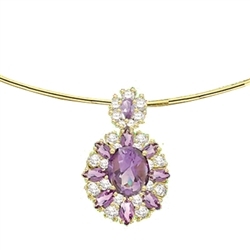 14K Gold Vermeil pendant with Amethyst stones