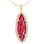 4ct ruby stone pendant in 14k Gold Vermeil