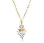 2.5ct Diamond stone pendant in gold vermeil