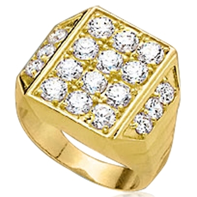 Simply Amazing ring for your perfect man. 3.5 Cts. T.W. set in 14K Gold Vermeil.