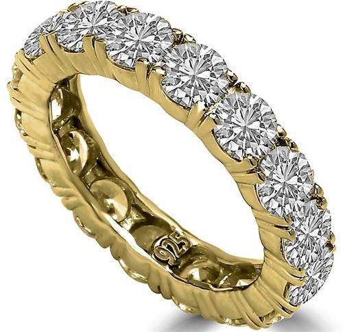 Diamond Essence Eternity Ring, With 4 Cts.T.W. Round Brilliant Stones In 14K Gold Vermeil.