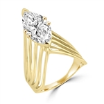 3.5 ct marquise diamond in 6 prongs in gold vermeil ring