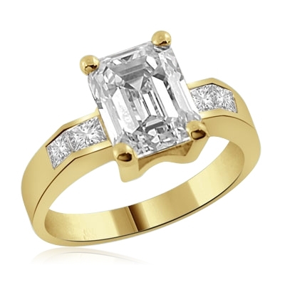 round  emerald center stone gold vermeil ring