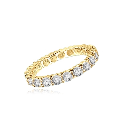 eternity band with round stone in gold vermeil
