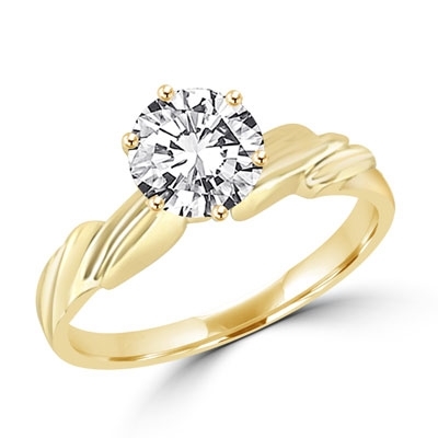 1 ct round stone with 6 prongs in gold vermeil ring