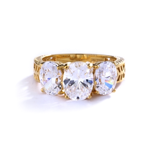 oval cut diamond Bright Lights Ring Gold Vermeil