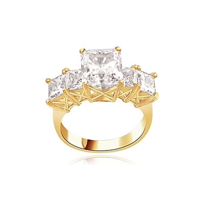 2ct Princess cut Diamond Masterpiece ring in vermeil