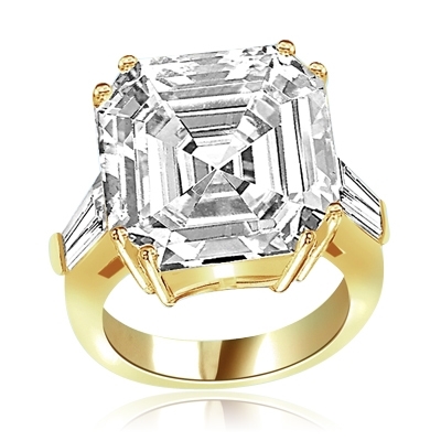 Expensive aristocrat of diamond cuts ring in Gold Vermeil