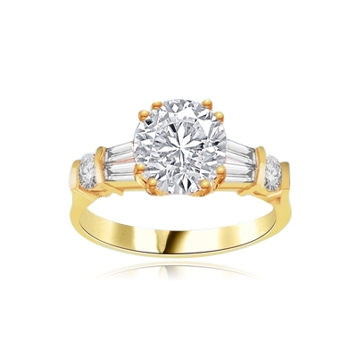 2.0ct round brilliant diamond ring in gold vermeil