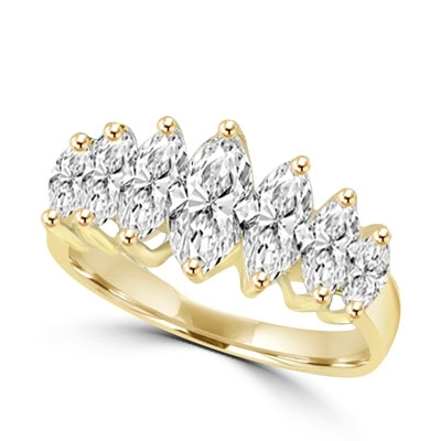 marquise cut graduated diamonds in gold vermeil