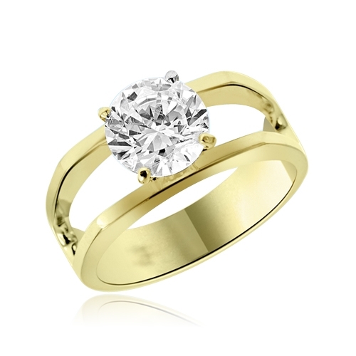 1.5 cts solitaire with a difference in vermeil