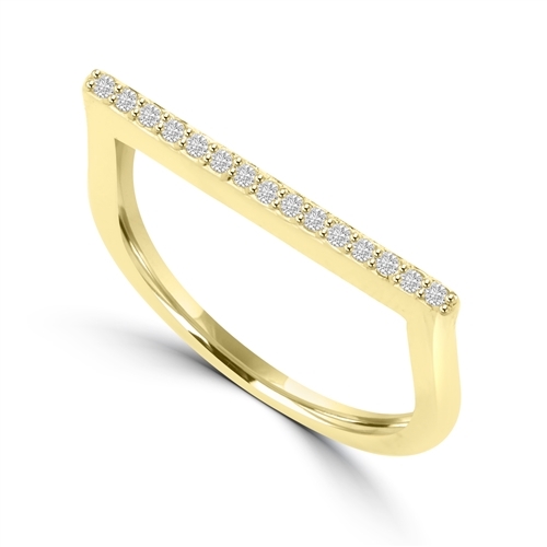 Diamond Essence Ring With Round Brilliant Melee, 0.40 Ct.T.W. In 14K Gold Vermeil.