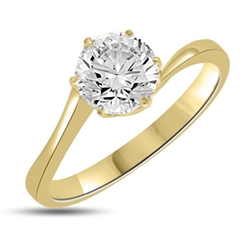 Dalicate Darling! 1 Ct. Solitaire Diamond Essence Masterpiece set on a curving band in tiffany style set in 14K Gold Vermeil.