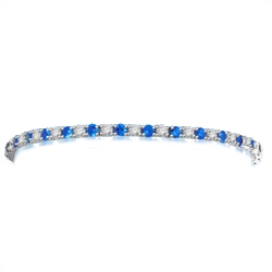 Sapphire-and- Diamond Tennis Bracelet White GOld