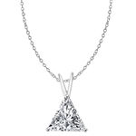 Diamond Essence Pendant with Triangle Stone. 1.0 Cts. T.W. set in 14K Solid White Gold.
