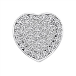 Beautiful Heart Pendant with the outer ring of heart encircling the micro pave set bulge heart. Truly lovable. 2 Cts. T.W. set in 14K Solid White Gold.