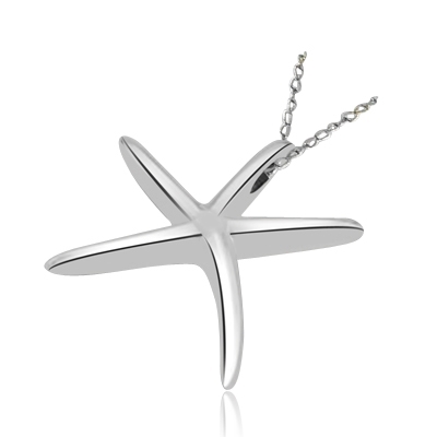 Impressive Starfish Pendant in 14K White Gold. (Chain not included).