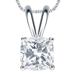 Cushion Cut Diamond pendant White Gold