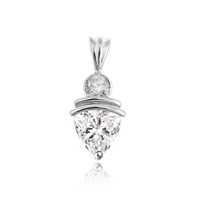 2.5ct Diamond stone pendant in White gold