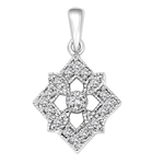 Diamond Essence Designer Pendant with Round Stones.1.25 Cts. T.W. set in 14K Solid White Gold.