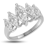 Diamond Essence Ring with 5 graduating Marquise Essence, appx. 2.5 Cts. T.W. set in 14K Solid White Gold.
