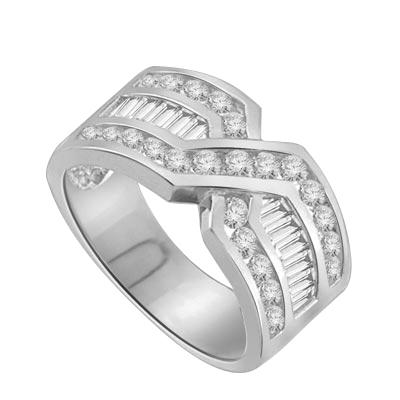 Tenderly- 14K Solid White Gold  ìXî ring 2.5 cts.t.w