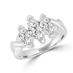 marquise 14k solid white gold ring