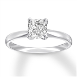 14K white gold ring with cushion cut  stone