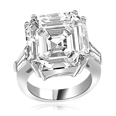 Expensive aristocrat of diamond cuts ring in White Gold