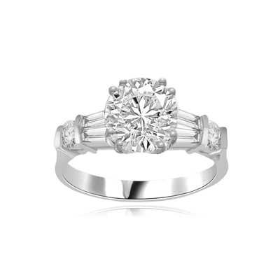 2.0ct round brilliant diamond ring in white gold