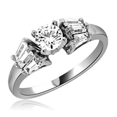 0.5 ct Stylish thin band ring in White Gold