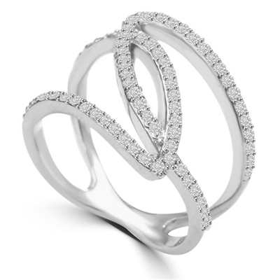 Diamond Essence 1 Ct. Brilliant Melee Set In Interwining, 14K White Gold Designer Setting.