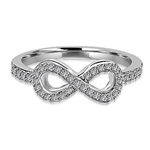 Infinity Ring with 1.60 cts.t.w .of Diamond Essence Melee, in 14K Solid White Gold.
