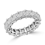 Diamond Essence Eternity Band With French Cut Stones, Approx 4 Cts.T.W. In 14K White Gold.