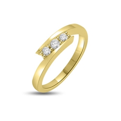 Triple Century...This delicate beauty is crafted with 3 Sparkling Round Brilliants encompassed to glitter together. Appx. 0.70 Cts. set in 14K Gold Vermeil.