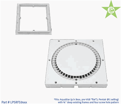 9 Shallow Square to Low Profile 8 AntiEntrapment Suction Outlet Cover Dk Gray and Mud Frame VGB Series