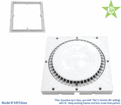 9 Shallow Square to 8 AntiEntrapment Suction Outlet Cover and Mud Frame VGB Series drain cover