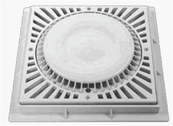 9 Shallow SUN Square to 8 AntiEntrapment Suction Outlet Cover Lt gray and Mud Frame VGB Series