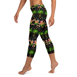 Christmas in Hawaii Capri Leggings - 4 Color Choices & Regular or Wide Waistband