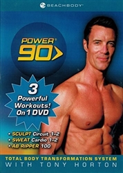 Tony Horton Power 90 DVD Set - Sculpt Circuit 1-2, Sweat Cardio 1-2 & Ab Ripper 100