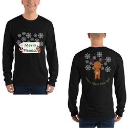 Christmas - Merry Fitness and a Happy New Rear Men's Long sleeve t-shirt