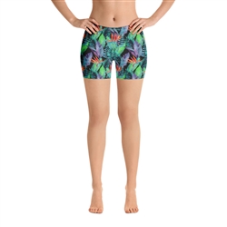 Bird of Paradise Hawaiian Floral and Tropical Fern Crossfit / Athletic Shorts