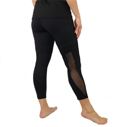 Black Yoga 7/8 Pants with Mesh inserts - the Aloha Collection