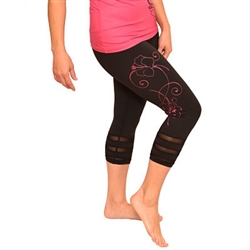 Hibiscus Crop Yoga Pants with Mesh inserts by Ori Active