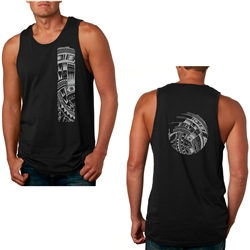 Men's Cotton Tank with Samoan Tattoo Print - Mahina Collection